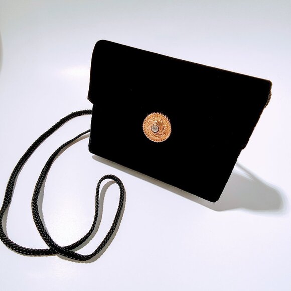 Source Unknown Handbags - Women's Black Velvet Evening Crossbody Purse